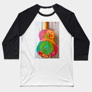 Peace Love Guitar Baseball T-Shirt